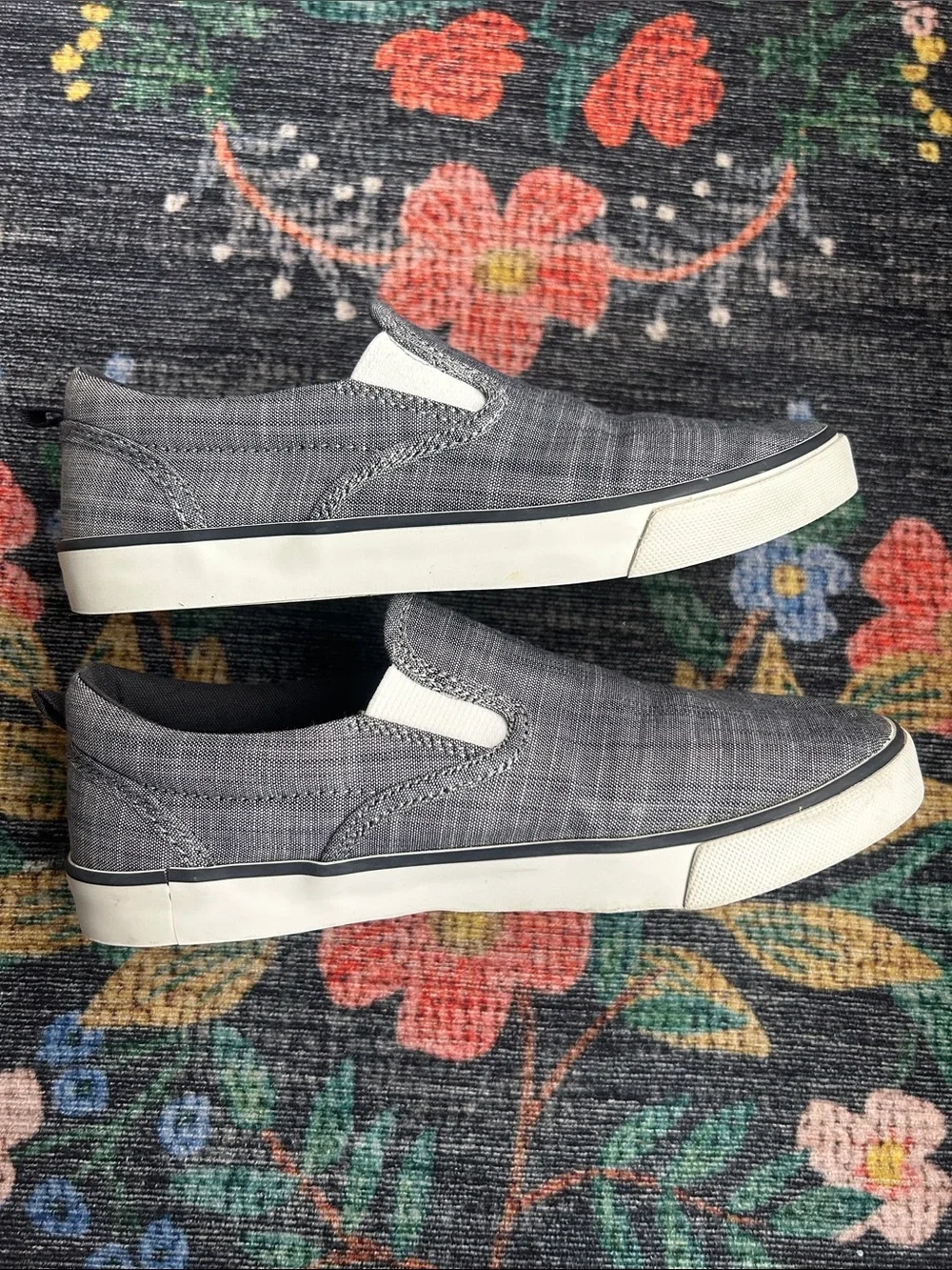 Gap Boys Blue Chambray Slip-On Sneakers, Size 2